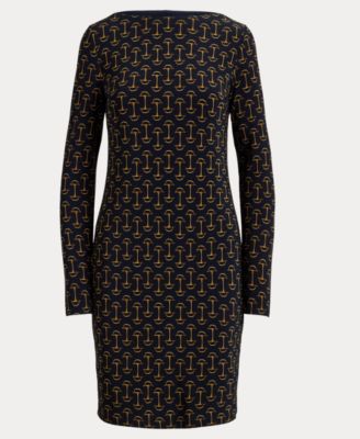 Women's Geo Print Boat Neck Dress