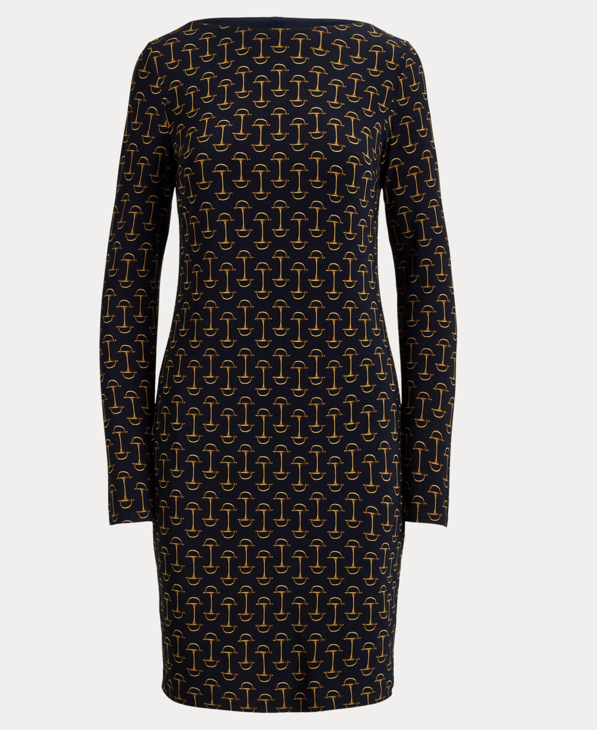 Lauren Ralph Women's Geo Print Boat Neck Dress