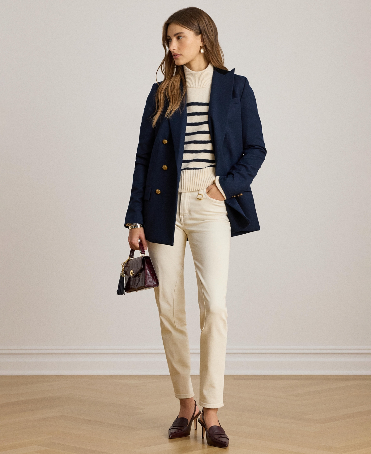 Lauren Ralph Women's Double-Breasted Twill Blazer
