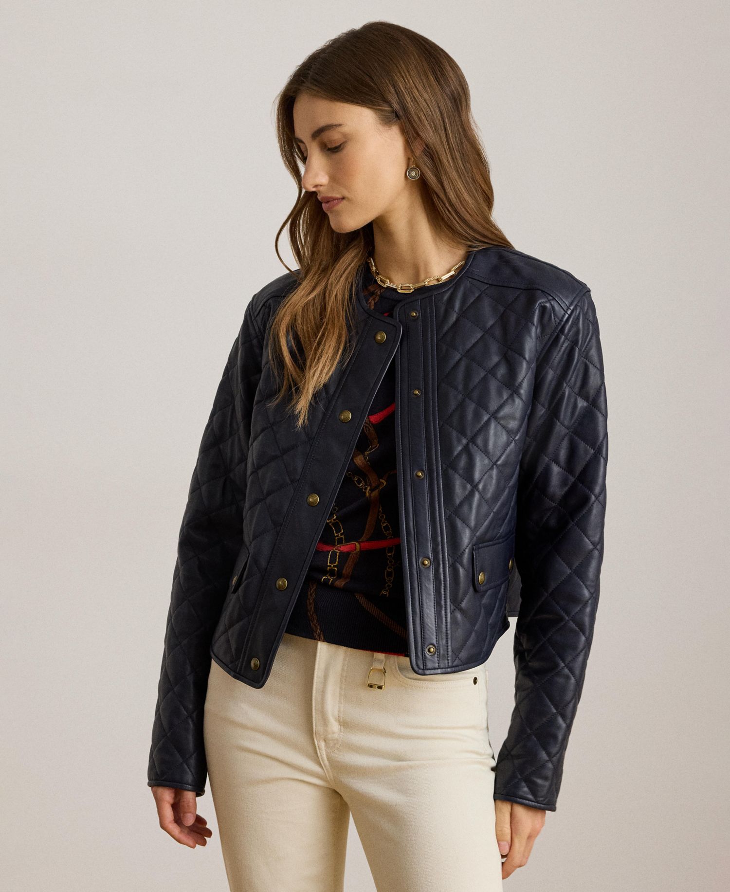 Women's Diamond-Quilted Cropped Jacket