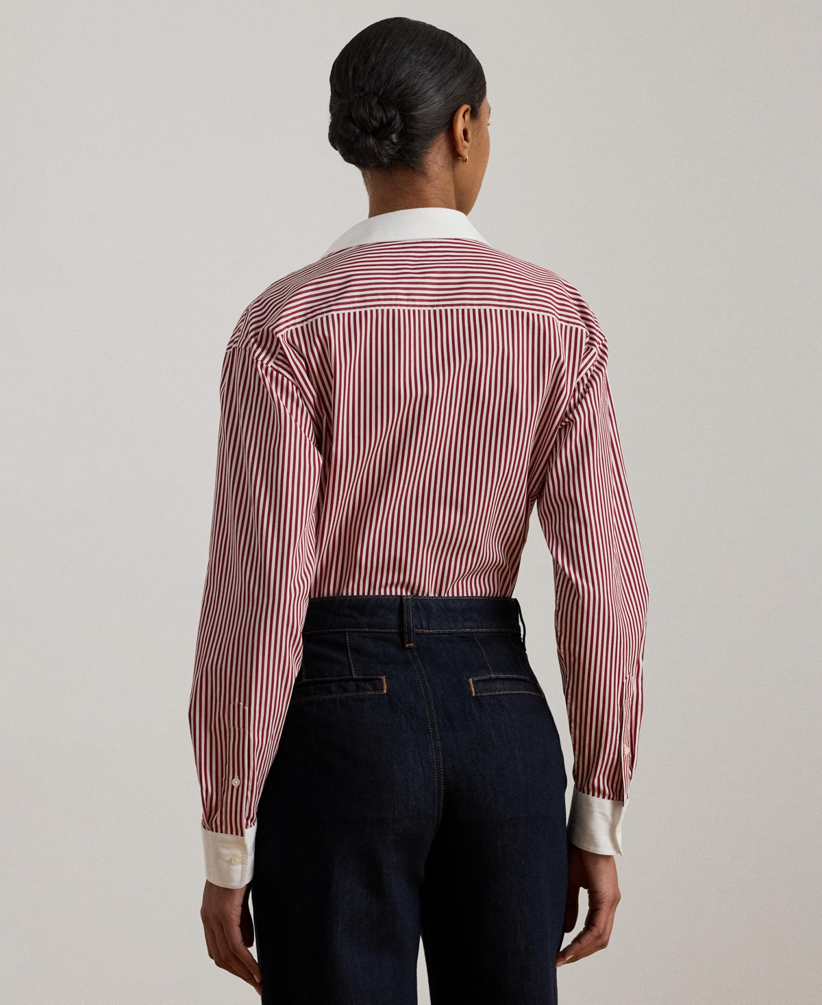 Lauren Ralph Women's Striped Broadcloth Shirt