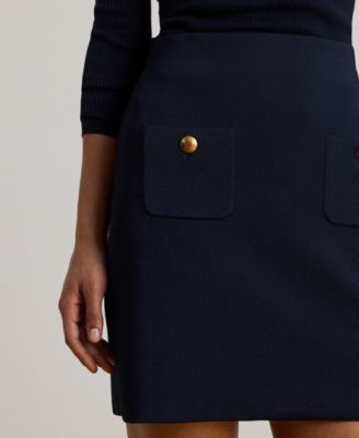 Women's Button-Trim Pencil Mini Skirt