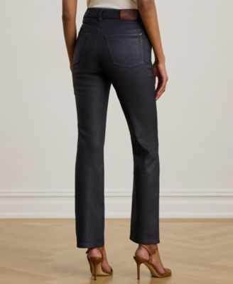 Women's Coated High-Rise Straight Ankle Jeans