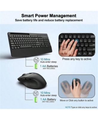 Wireless Keyboard And Mouse Combo- Level DPI Adjustable Wireless Mouse, OS Desktop Laptop, Black