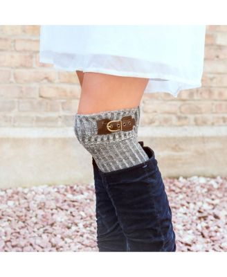 MUK LUKS Women's 3 Pair Buckle Cuff Over the Knee Socks