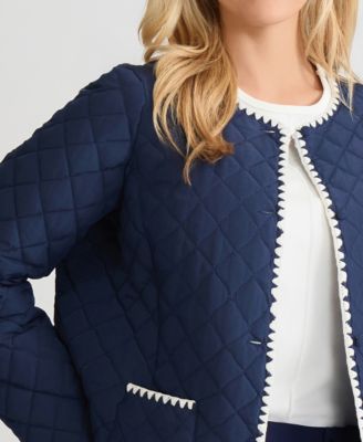 Petite Quilted Long-Sleeve Jacket