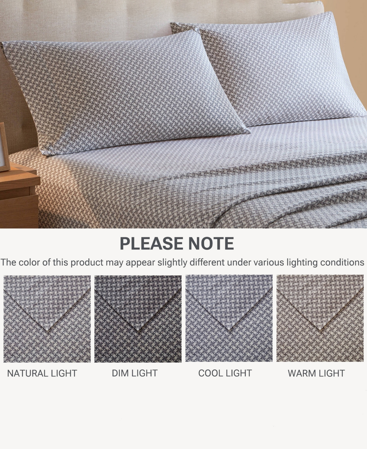 Madison Park Novelty Printed Cotton Flannel 4-pc. Sheet Set, King In Gray