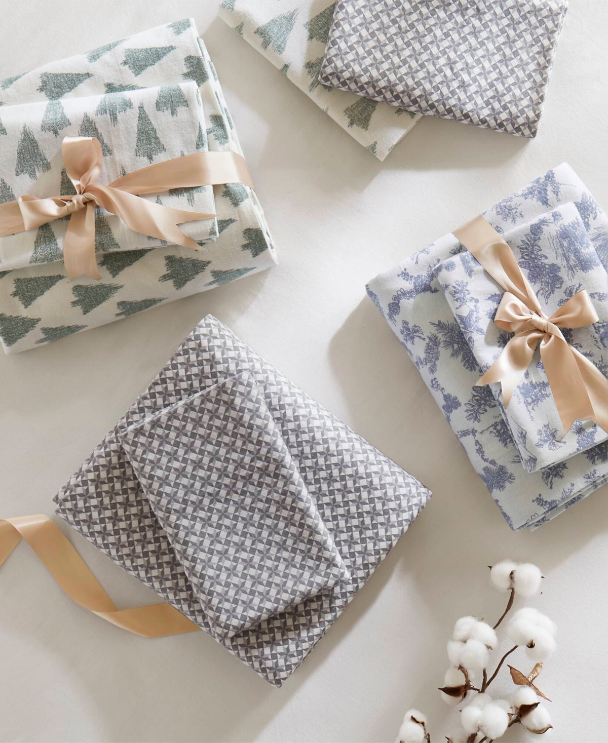 Madison Park Novelty Printed Cotton Flannel 4-pc. Sheet Set, Full In Gray