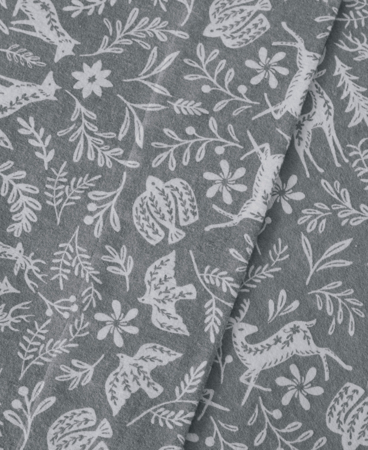 Madison Park Novelty Printed Cotton Flannel 4-pc. Sheet Set, California King In Gray