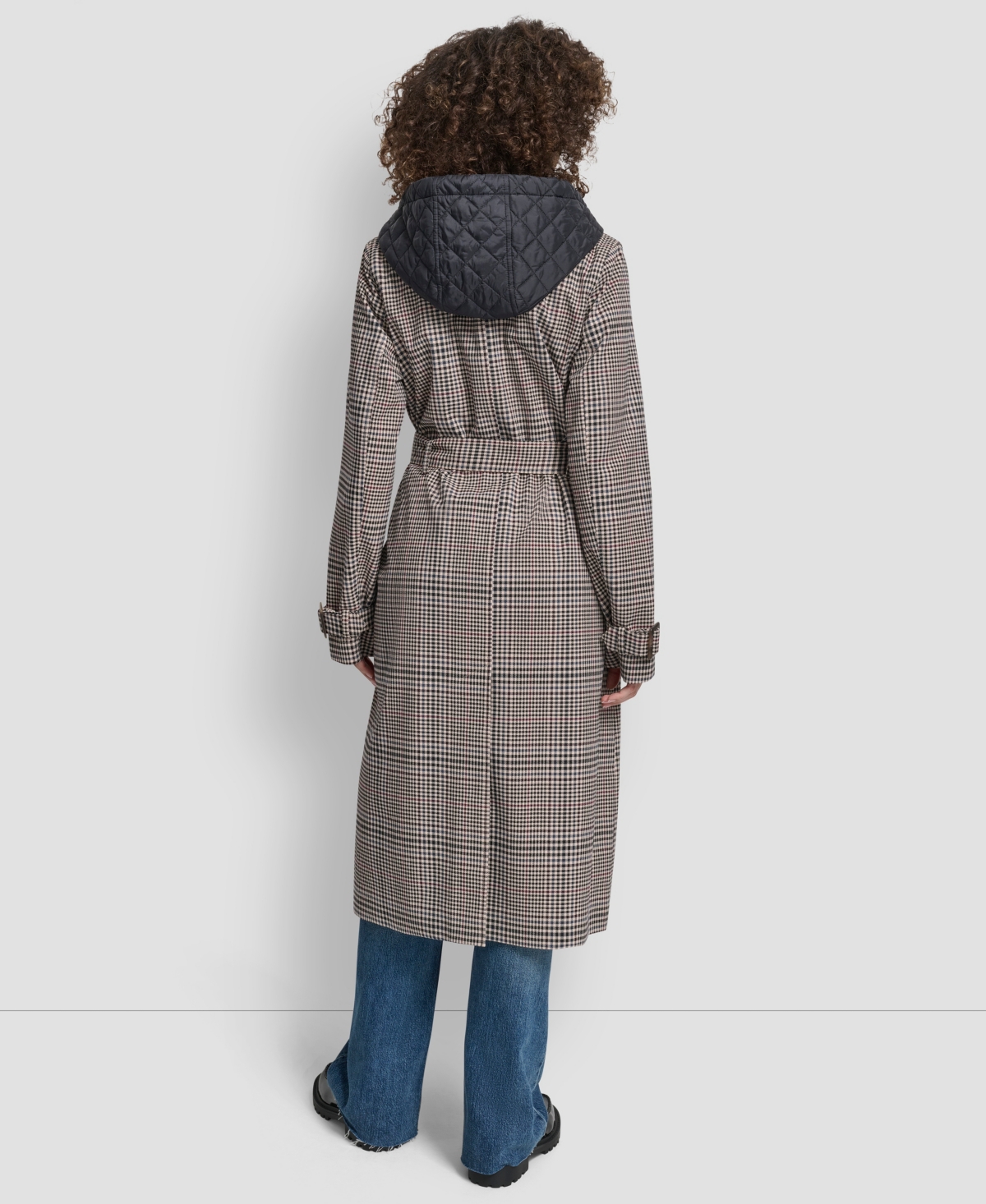 Dkny Women's Double Breasted Trench Coat In Gray