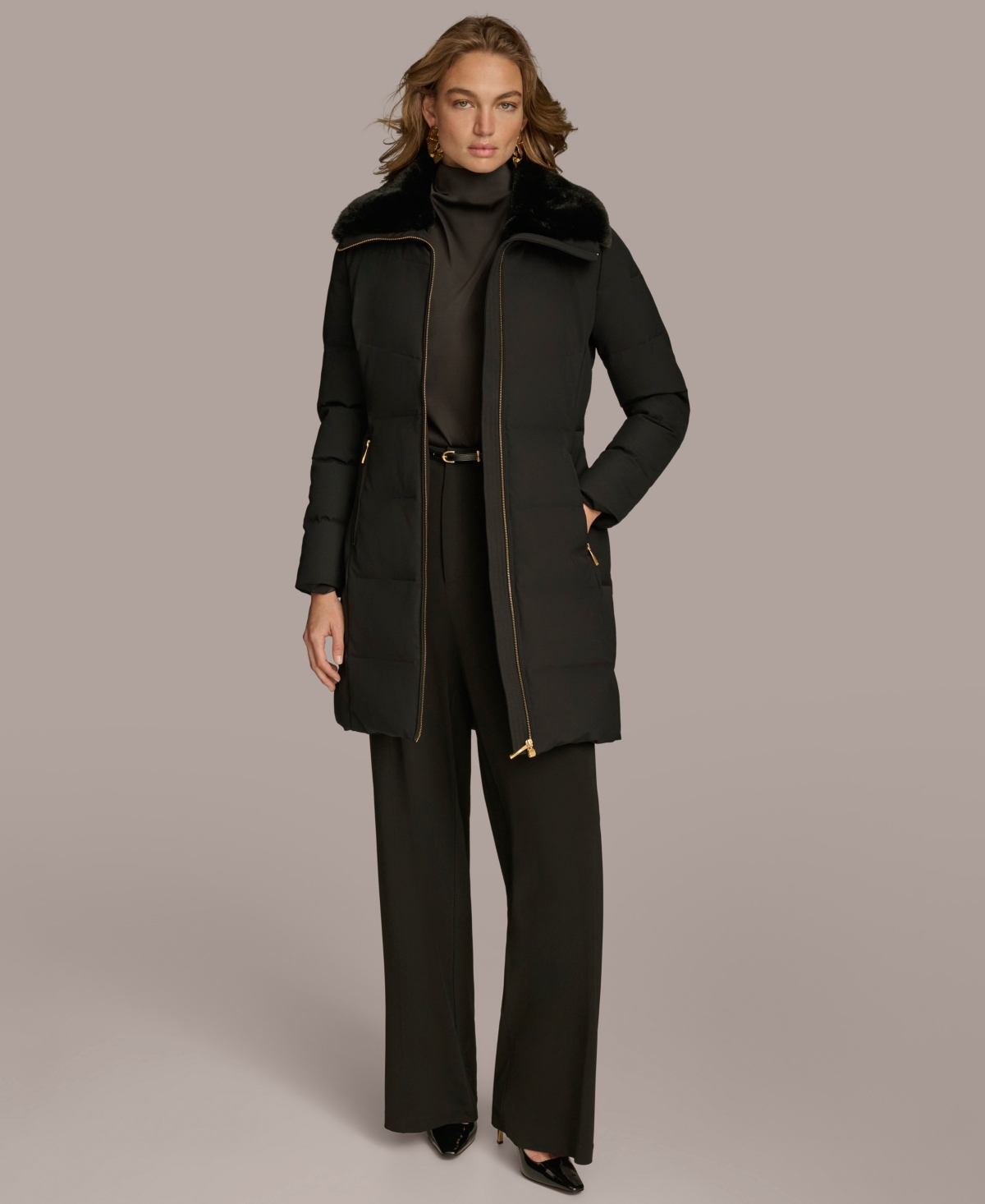 Donna Karan Women's Long-sleeve Coat In Multi