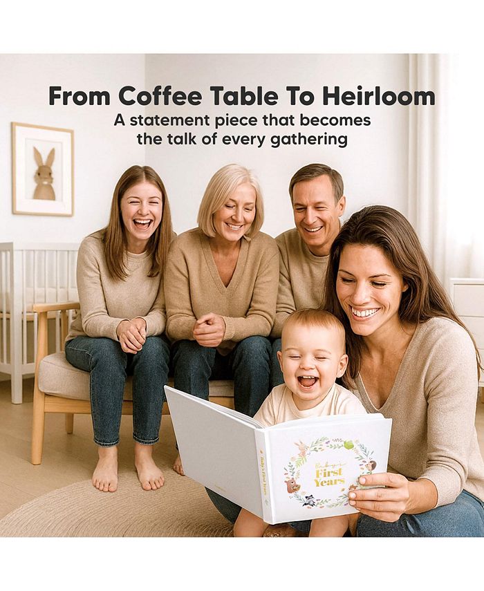 KeaBabies Baby Muse Memory Book Keepsake for Girl, Boy, First 5 Year Journal Milestone Book, 100 Beautiful Pages - White