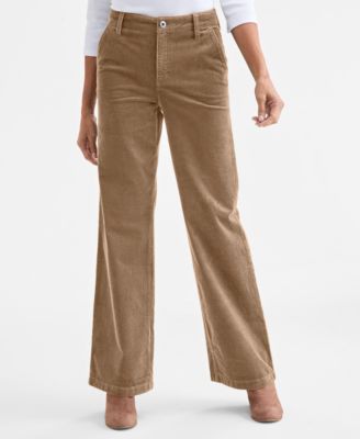 Petite Mid Rise Wide-Leg Corduroy Pants, Macy's Exclusive
