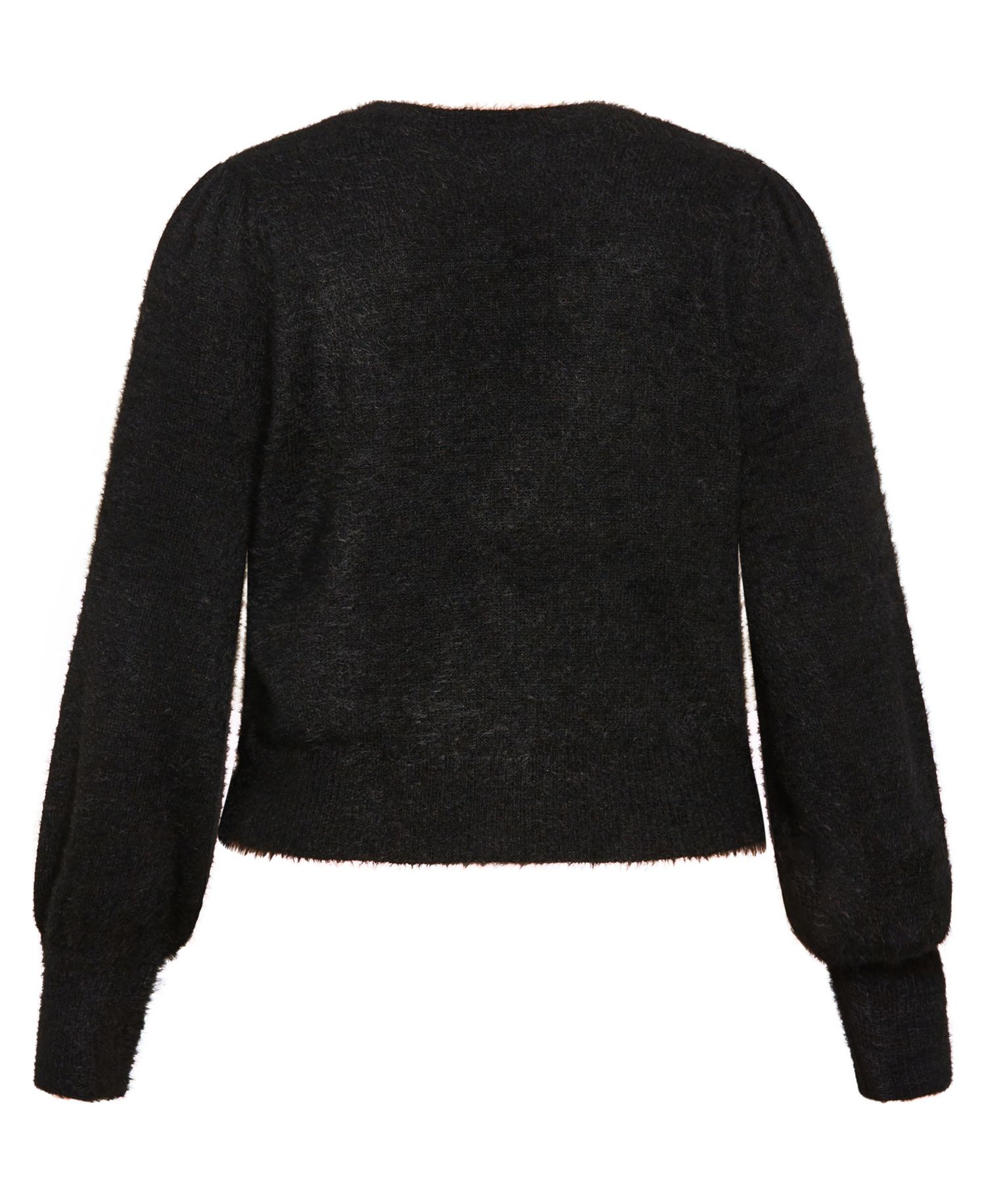 Plus Size Fluffy Button Cardigan
