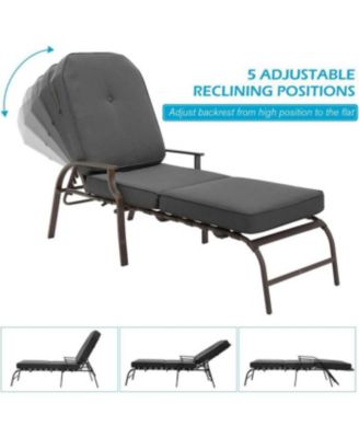 Adjustable Outdoor Chaise Lounge Chair Patio Recliner