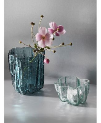 4.8" Circular Crystal Glass Crackle Vase