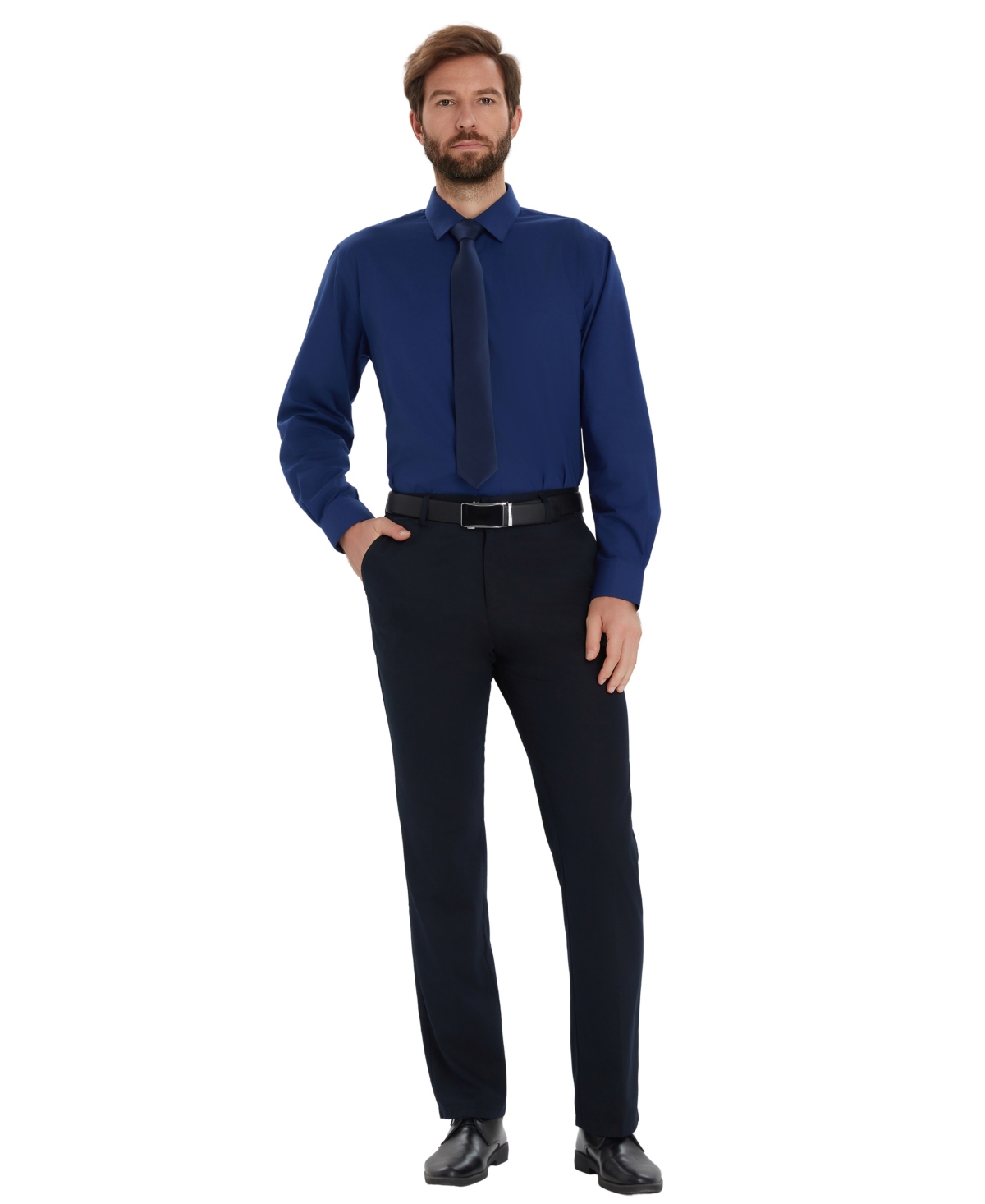 Alfani Men's Promo Solid Regular-fit Spread Collar Dress Shirt, Macy's Exclusive In Blue