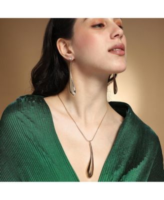 Women's The Elongated Drip Jewellery Set - Pale Gold