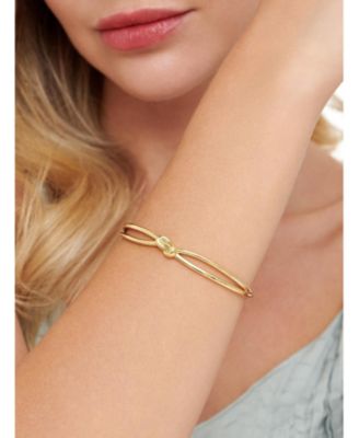 Love Knot Bangle Bracelet in Gold Plated Sterling Silver