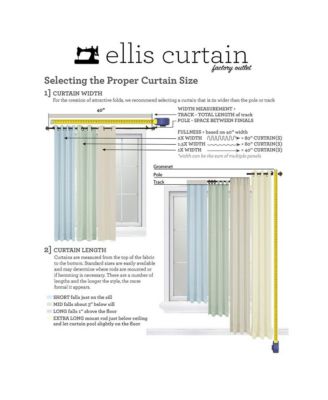 Ellis Shannon Printed Paisley Pattern on Cotton Fabric Tailored Pairs 3" Rod Pocket 100"x84" Natural