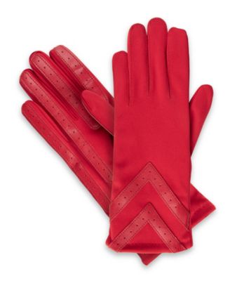 Women's Spandex Touchscreen Gloves with Chevron Detail