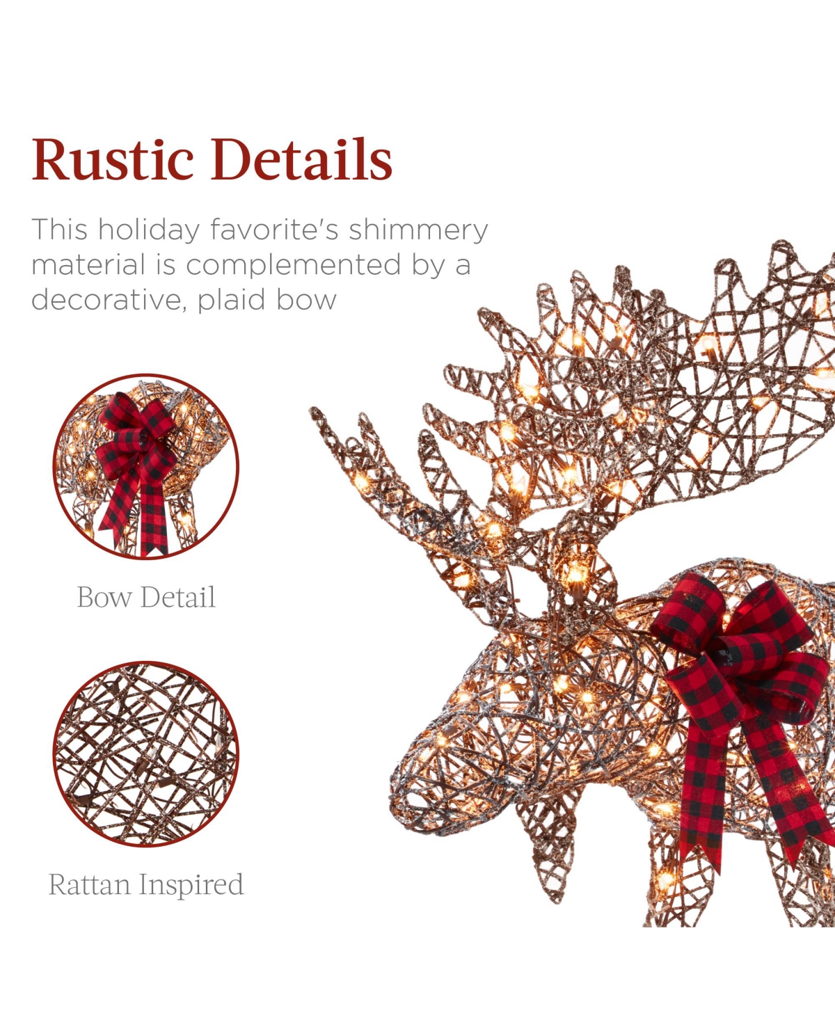 Best Choice Products 2-Piece Moose Family Lighted Christmas Yard Decor Set w/ 170 Led Lights, Stakes, Zip Ties