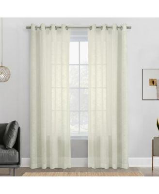 Boucle Sheer Premium Stylish and Functional Grommet Curtain Panel 52" x 63" Off White