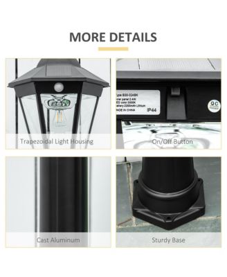 8' Outdoor Solar Light Post, Motion Activated Lamp, for Garden,