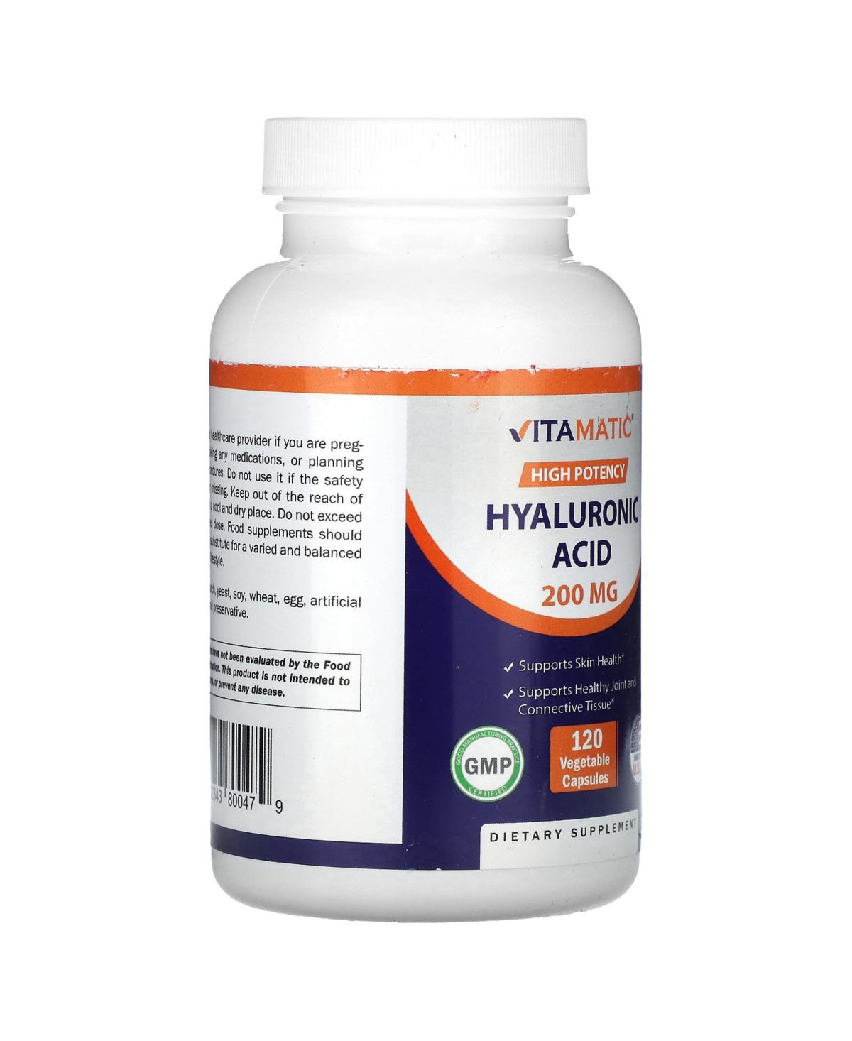 Vitamatic Hyaluronic Acid Supplements 200mg - Supports Healthy Connective Tissue and Joints