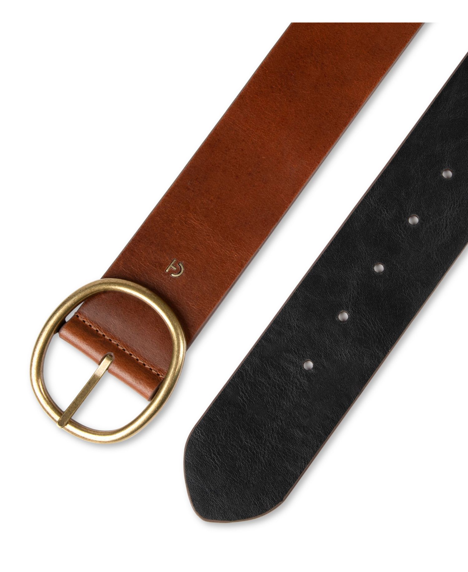 Women's Two-in-One Center Bar Reversible Leather Belt