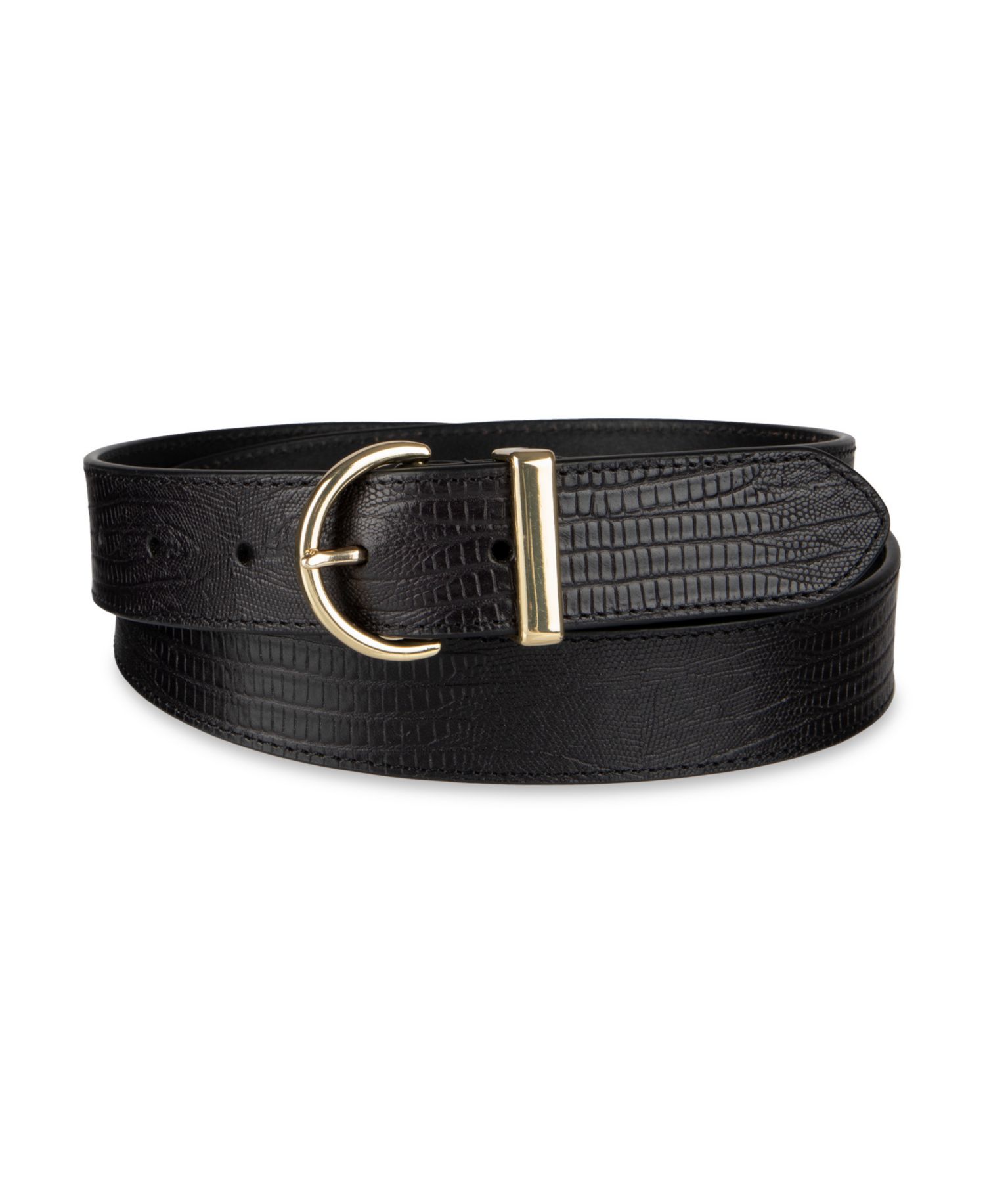 Women's Lizard-Texture Leather Dress Belt