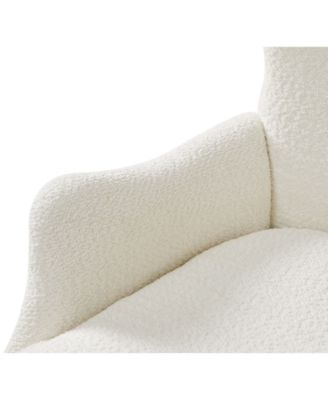 Caden 28.5" Modern Boucle Wingback Armchair With Solid Wood Legs