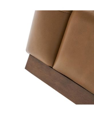 1 Count Gabriel Mid-Certury Modern Genuine Leather Swivel Club Chair