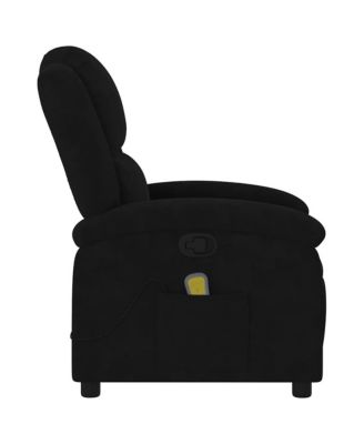 Massage Recliner Chair Black Velvet, metal, plywood Single