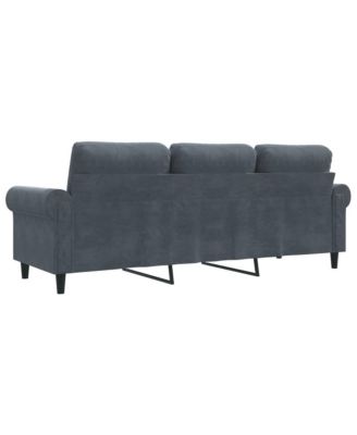 3-Seater Sofa Dark Gray 70.9" Velvet