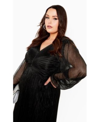 Women's Plus Size Pleated Plisse Dress