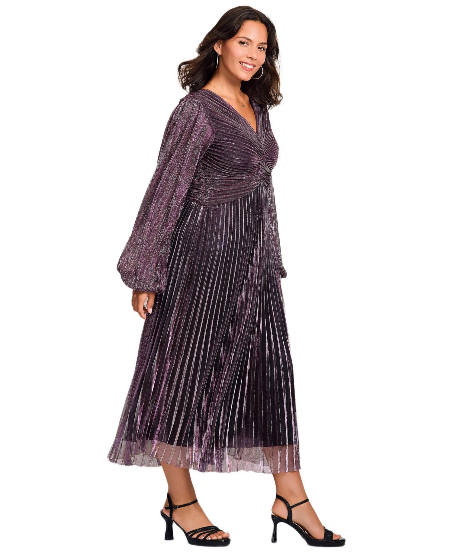 Women's Plus Size Pleated Plisse Dress