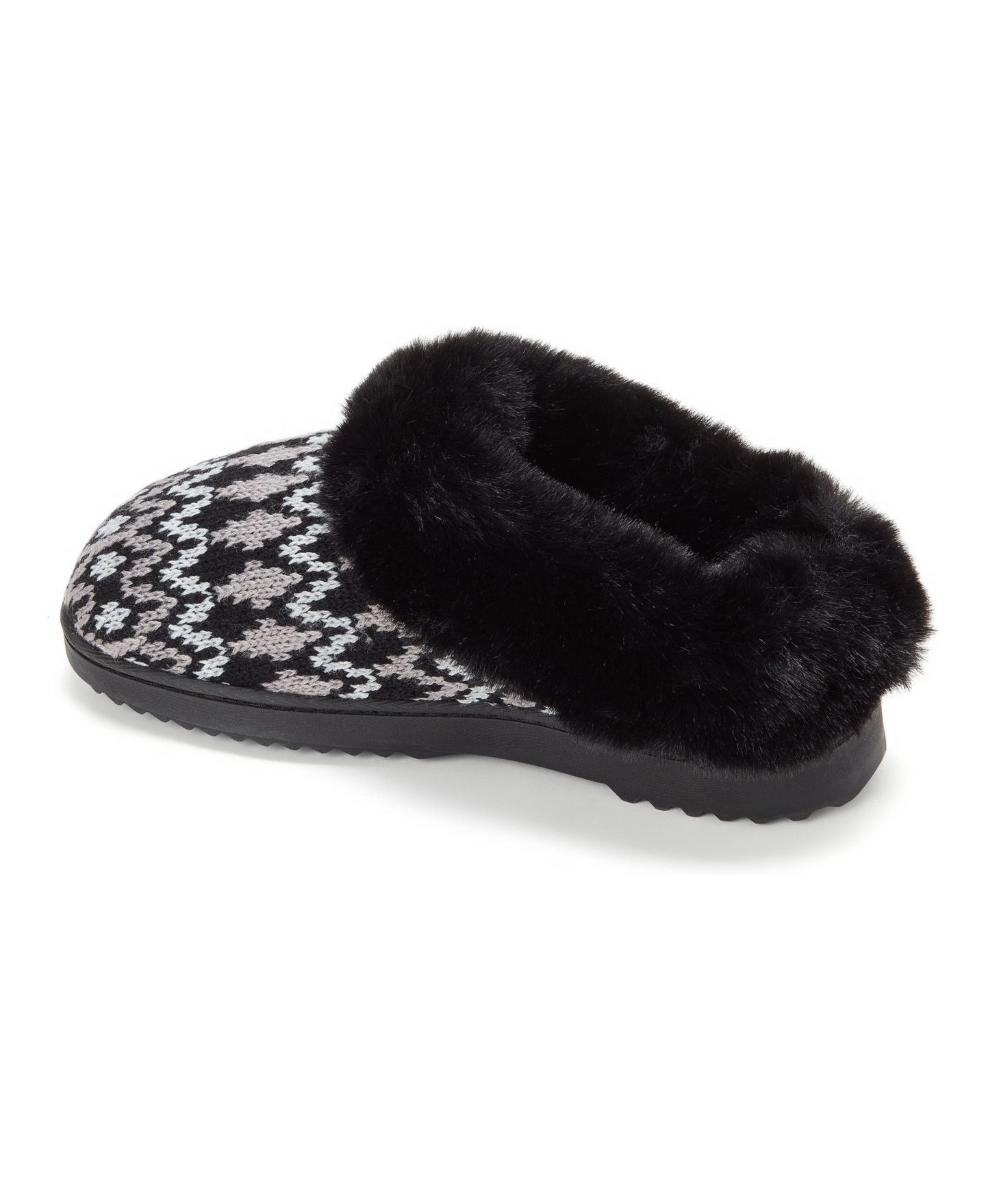 Женские сабо Dearfoams Hannah Knit Clog House Shoe Slipper, цвет: Чёрный комбинированный — фото 2
