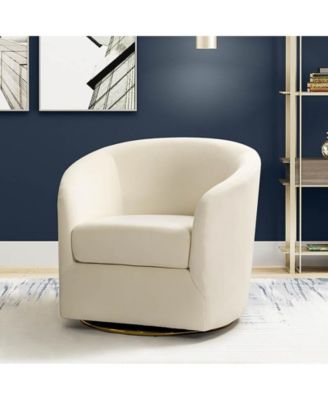 Swivel Accent Chair with Gold Metal Base for Living Room Nursery