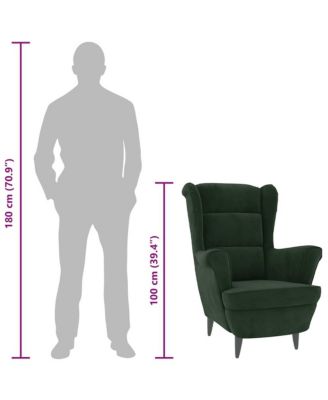 Armchair Dark green Velvet, Plywood Standard Armchair Other
