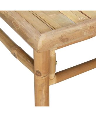 Garden Table Natural Bamboo Bamboo 25.6x21.7x11.8 in Tough