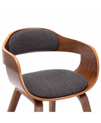 Dining Chair Dark Grey Cotton, Polyester, Bentwood Standard