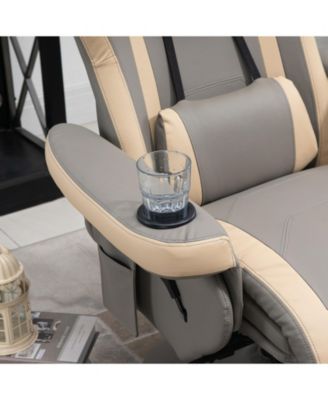 single armchair PU leather manual recliner with footrest and 135 degree reclining lounge chair