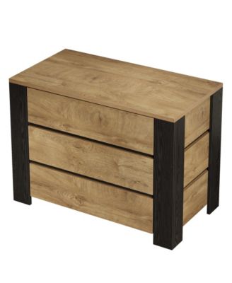 Oversized Nightstand, 36" Wide Night Stand with 3 Drawers, Extra Large Nightstand Bedside Table