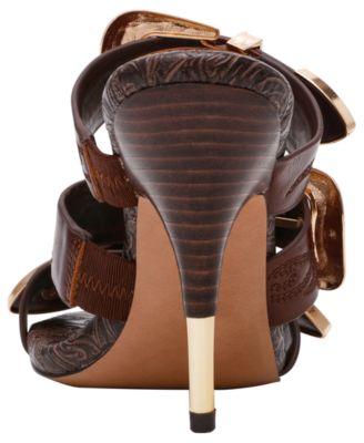 Women's Farra Strappy Western Buckled High-Heel Dress Mules