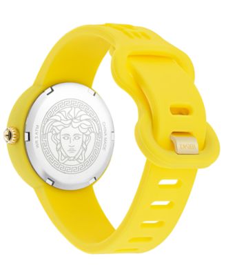 Kids Medusa Pop Yellow Silicone Strap Watch 32mm