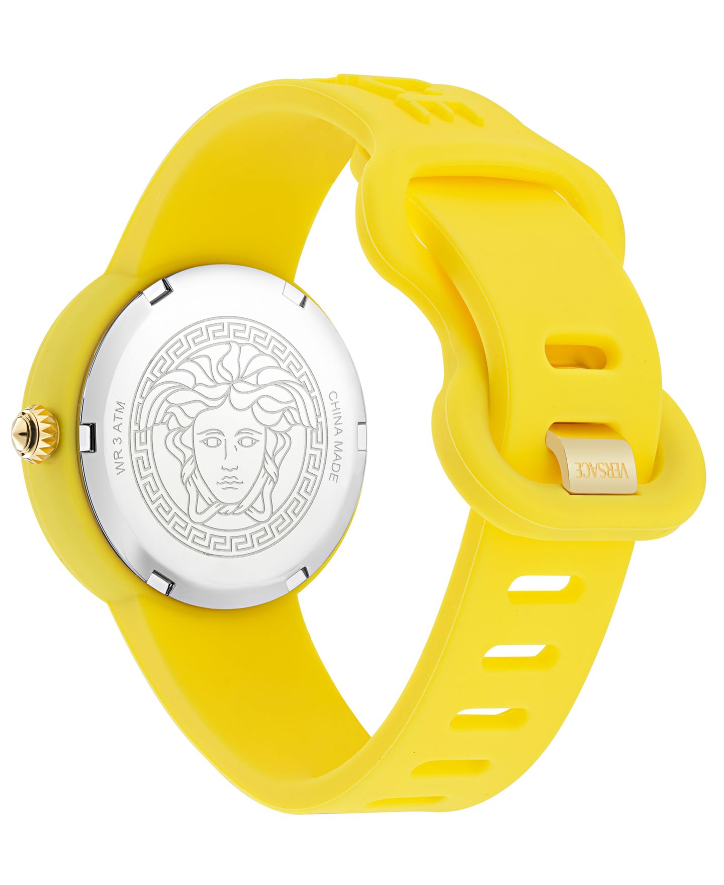Детские часы Versace Medusa Pop с жёлтым силиконовым ремешком, 32 мм — фото 3
