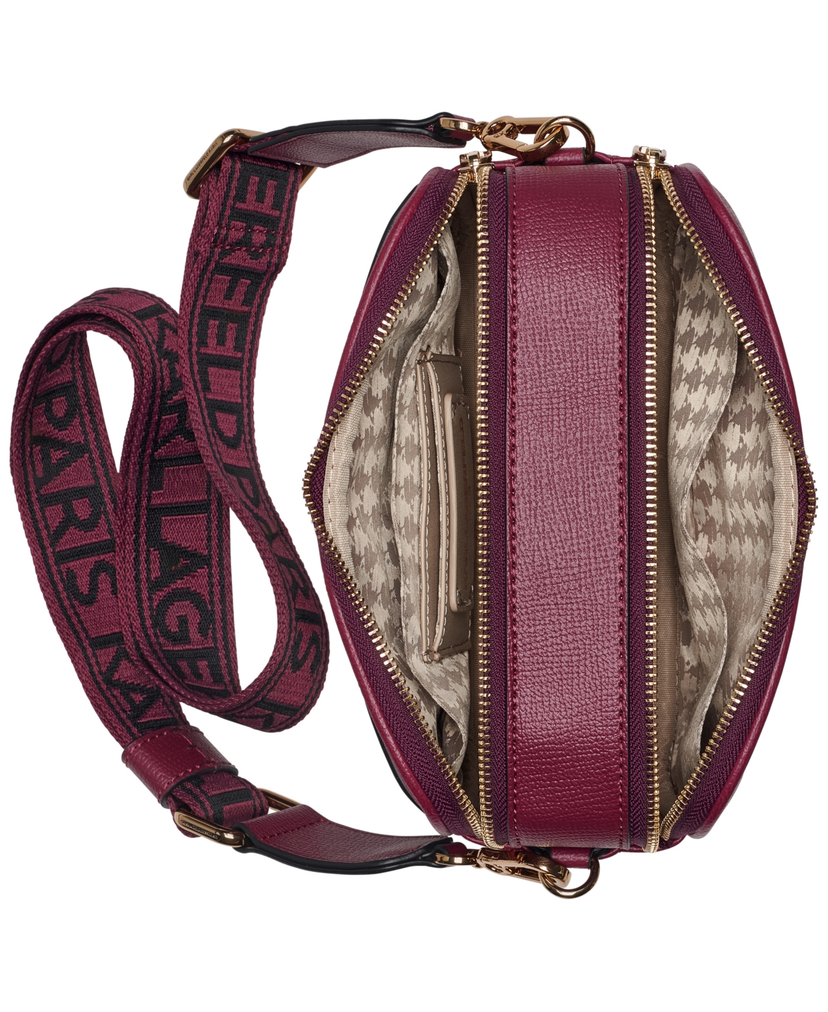 Karl Lagerfeld Maybelle Mini Top Zip Crossbody Bag In Burgundy