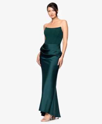 Betsy & Adam - Petite Strapless Long Gown