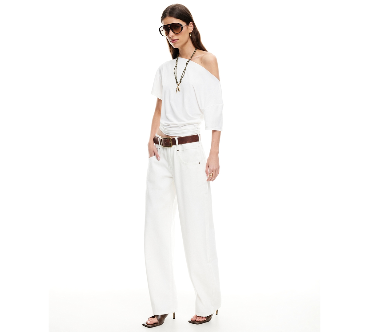 Lioness Women's Wildlands Off-the-shoulder Pull-on Top In White